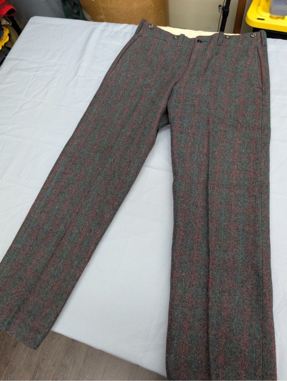 Malone Wool Plaid Vintage Heavyweight Trousers 36x31